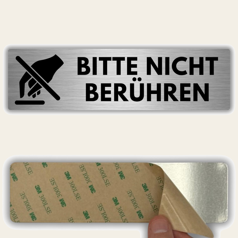 LEIASA | Schild Nicht Berühren - 5x18 cm - Aluminium - Warnschild Verb