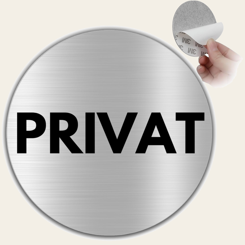 LEIASA | Selbstklebendes Schild Privat - Aluminium - Durchmesser Ø 100
