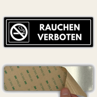 LEIASA | Schild Rauchen verboten - 7,5x23 cm - Acryl - Stärke 2 mm - Wetterfest - UV-Druck