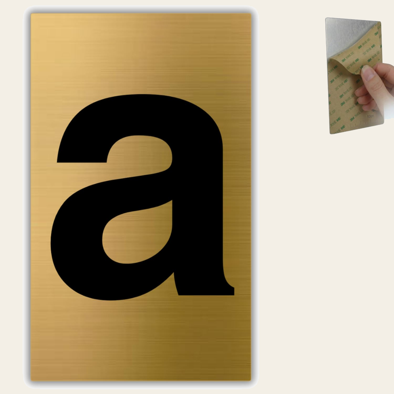 LEIASA | Goldene Hausnummer - 4x6,5 cm - Aluminium - Ziffernschild Tür