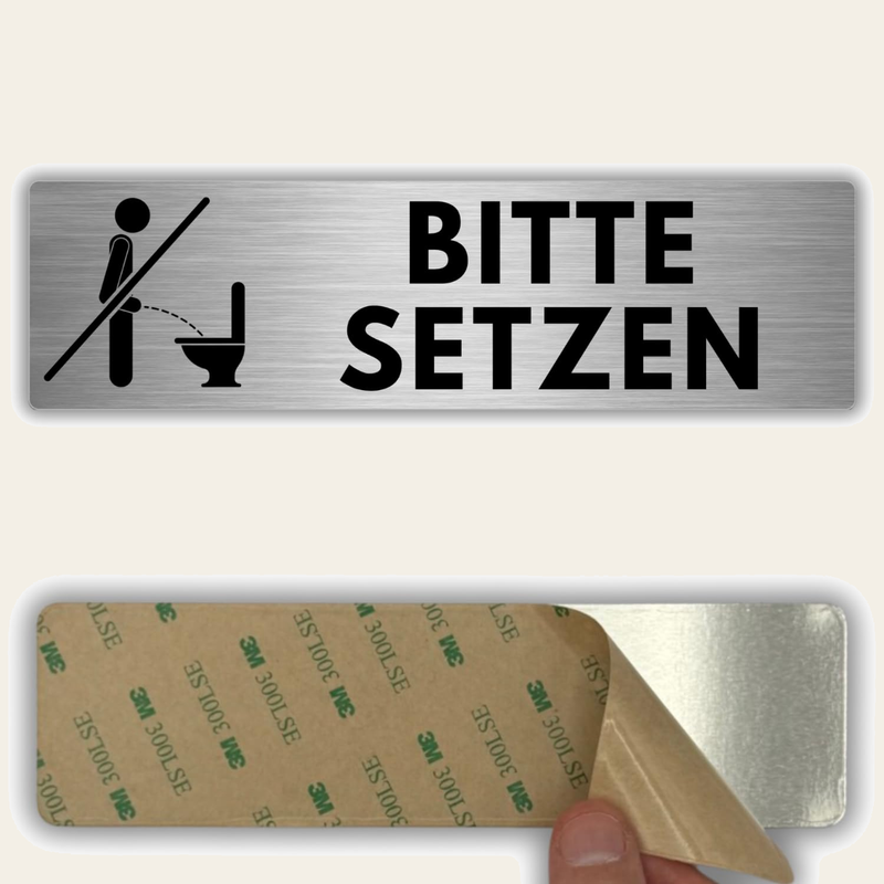 LEIASA | Schild Bitte Setzen - 5 x 18 cm - Stärke 0,8 mm - Aluminium -