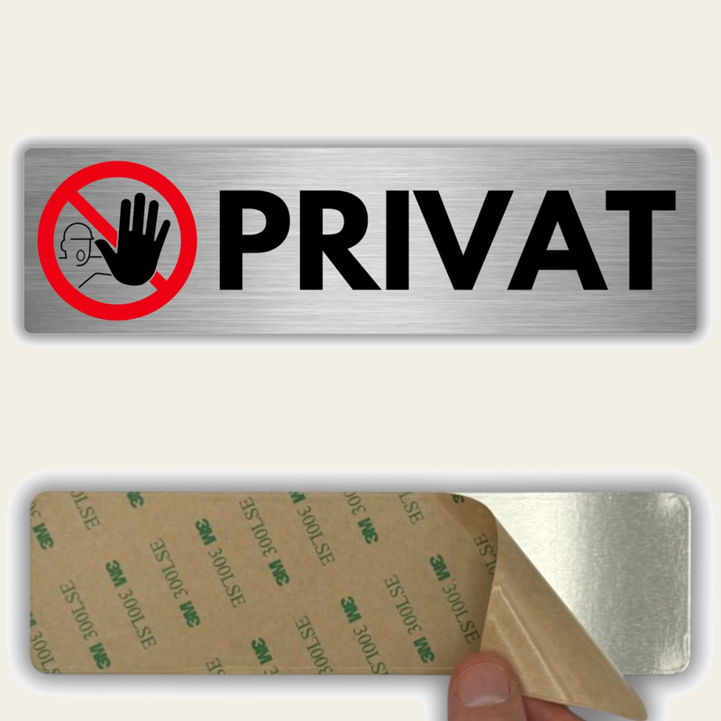 LEIASA | Schild Privat - 5 x 18 cm - Stärke 0,8 mm - Aluminium - Selbs
