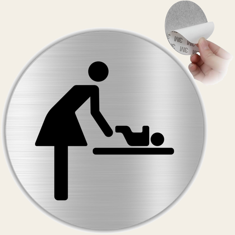LEIASA | Klebeschild WC Frau mit Baby - Aluminium - Dicke 0,6 mm - Dur
