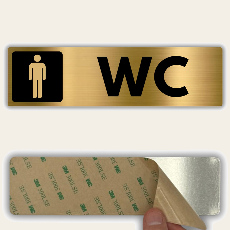 LEIASA | Schild Herren WC - 5x18 cm - Aluminium - Hinweisschild Herren