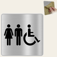 LEIASA | Badschild WC - 10x10 cm - Aluminium - Stärke 0,8 mm - Wetterfest - UV-Druck
