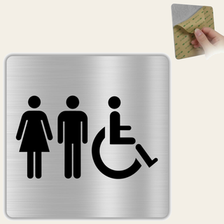 LEIASA Badschild – 10 x 10 cm – Aluminium – WC-Schild – Toilettenschil