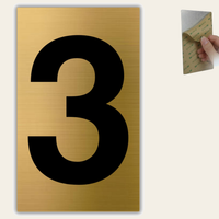 LEIASA | Goldene Hausnummer - 4x6,5 cm - Aluminium - Stärke 0,8 mm - Wetterfest - UV-Druck