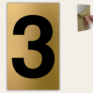 LEIASA | Goldene Hausnummer - 4x6,5 cm - Aluminium - Ziffernschild Tür