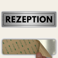 LEIASA | Türschild Rezeption - 5x18 cm - Aluminium - Stärke 0,8 mm - Wetterfest - UV-Druck