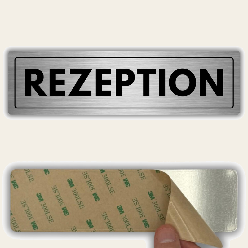 LEIASA | Schild Rezeption - 5 x 18 cm - Stärke 0,8 mm - Aluminium - Se