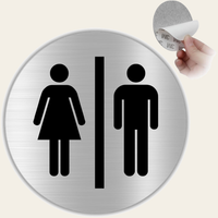 LEIASA | WC Schild Frauen & Männer - Ø 10 cm - Aluminium - Stärke 0,6 mm - Wetterfest - UV-Druck