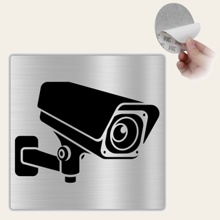 LEIASA | Selbstklebendes "Videoüberwachung"-Schild – 10x10 cm – 0,8 mm
