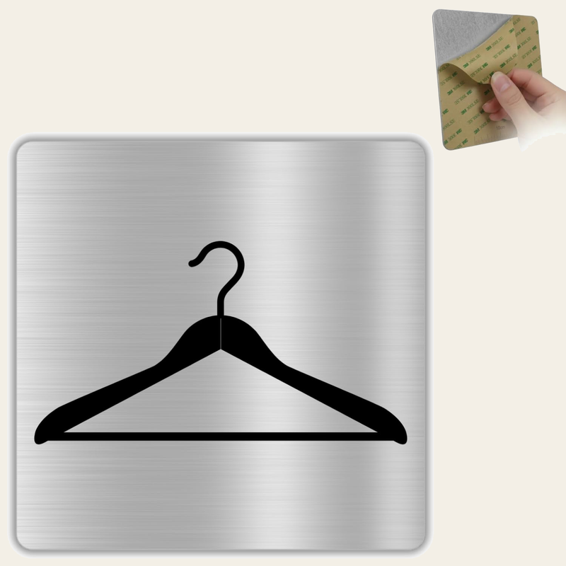 LEIASA Garderobenschild – 10 x 10 cm – Aluminium – Wandschild – Schlie