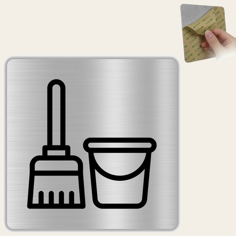 LEIASA Zimmerschild - 10 x 10 cm - Aluminium - Schild - Reinigungslage