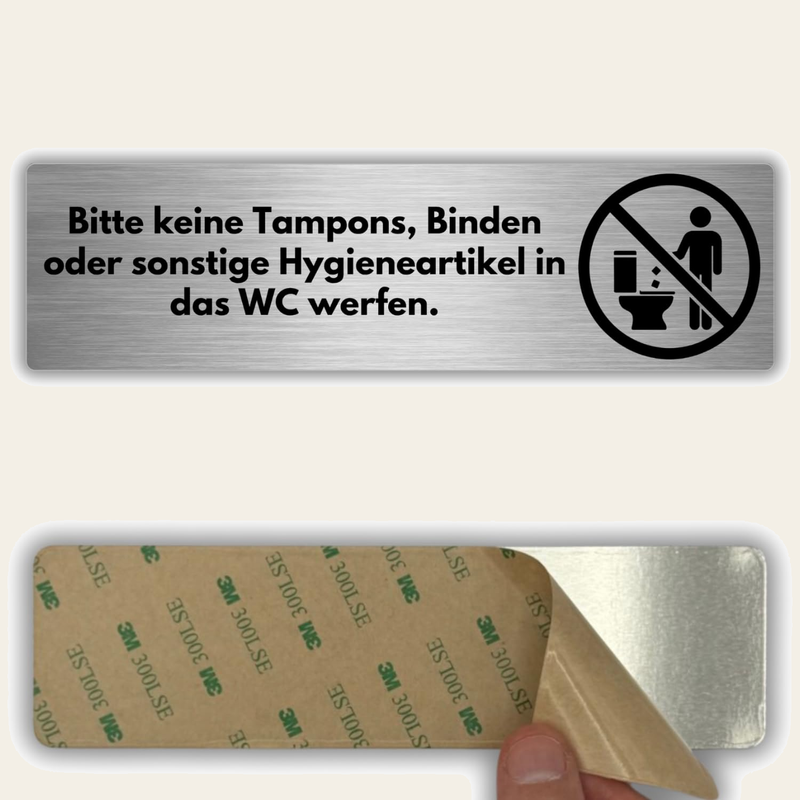 LEIASA | Schild Nicht in die Toilette Werfen - 5x18 cm - Aluminium - H