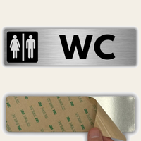 LEIASA | Unisex WC Schild Damen & Herren - 5x18 cm - Aluminium - Stärke 0,8 mm - Wetterfest - UV-Druck