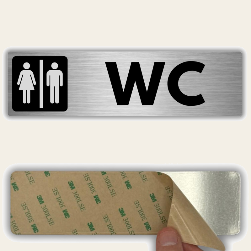 LEIASA | Schild WC Damen & Herren - 5 x 18 cm - Stärke 0,8 mm - Alumin