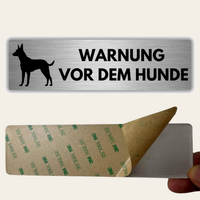 LEIASA | Schild Vorsicht vor dem Hund - 5x18 cm - Aluminium - Stärke 0,8 mm - Wetterfest - UV-Druck