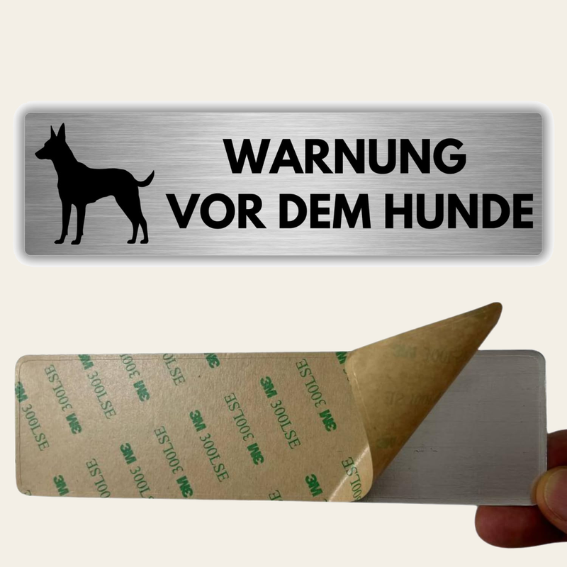 LEIASA | Selbstklebendes Schild Vorsicht vor dem Hund - 5x18 cm - Dick