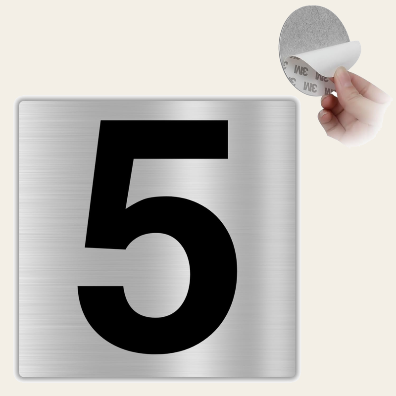 LEIASA | Hausnummer Selbstklebend - 10x10 cm - Aluminium - Schild Apar