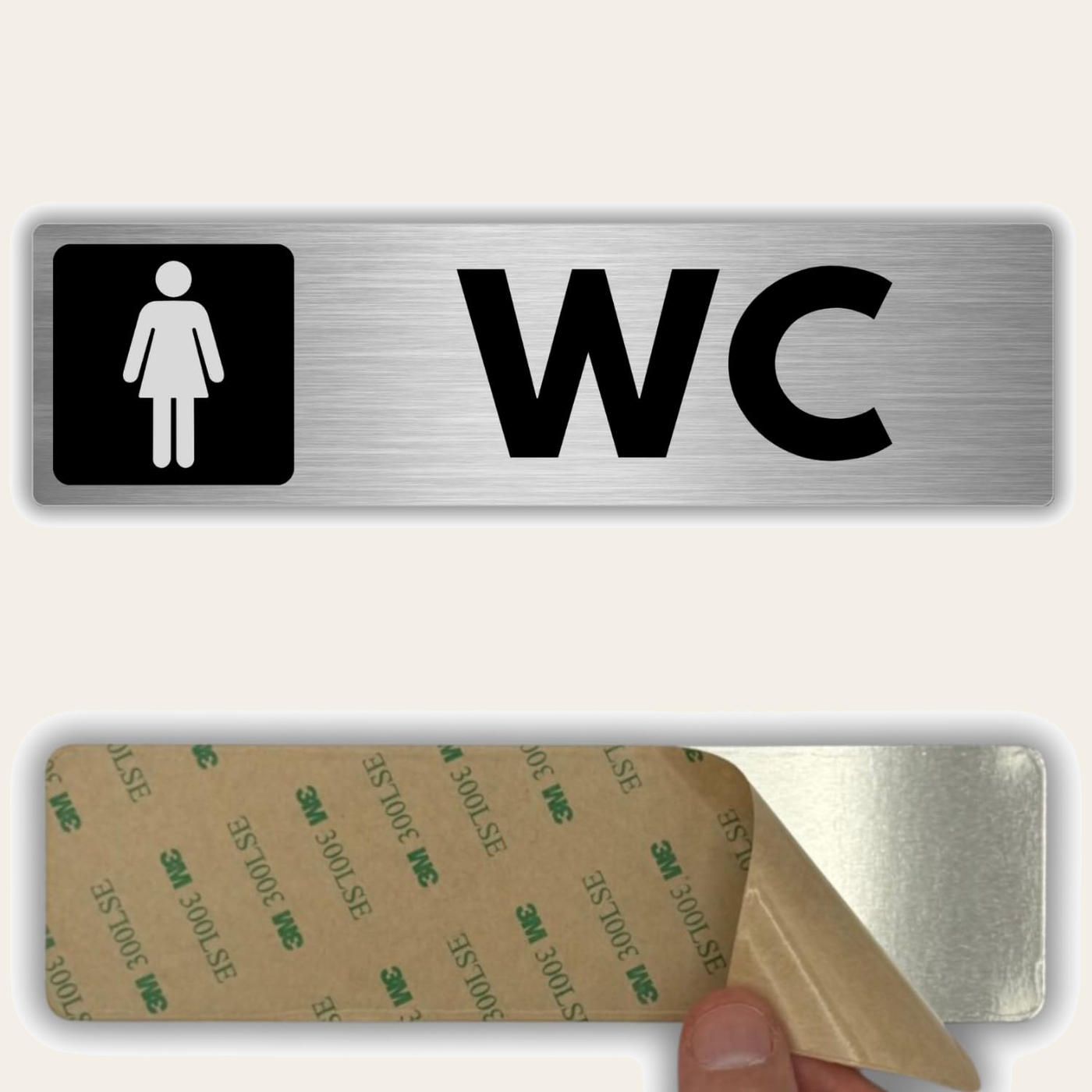 LEIASA | Schild WC Herren - 5 x 18 cm - Stärke 0,8 mm - Aluminium - Se