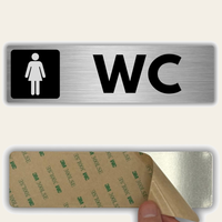 LEIASA | WC Schild Herren - 5x18 cm - Aluminium - Stärke 0,8 mm - Wetterfest - UV-Druck
