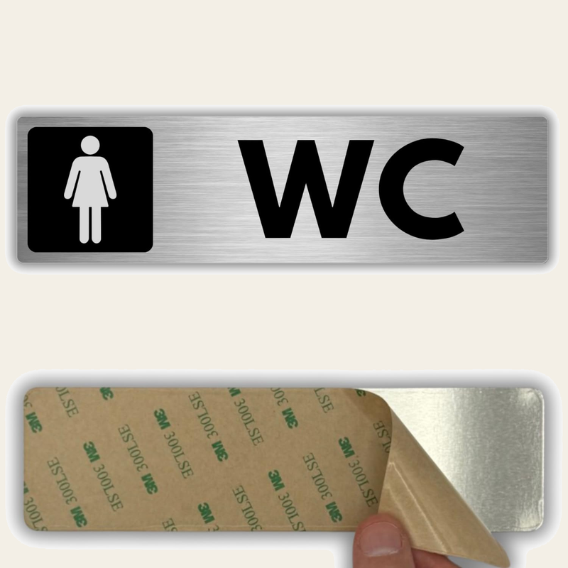 LEIASA | Schild WC Herren - 5 x 18 cm - Stärke 0,8 mm - Aluminium - Se