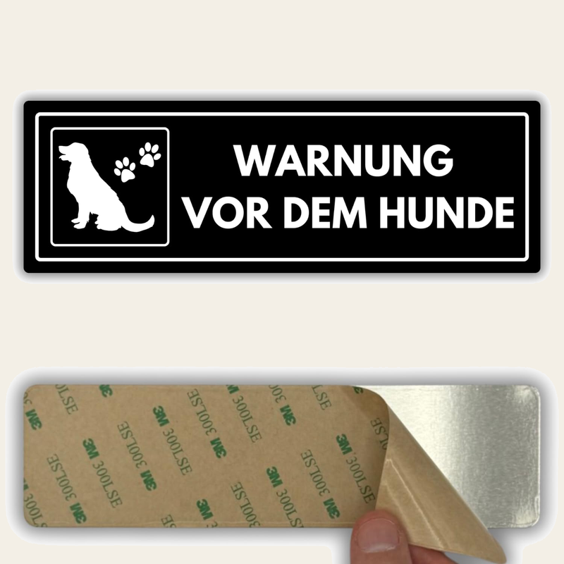 LEIASA | Acrylschild Vorsicht Hund - 7,5 x 23 cm - Stärke 2 mm - Acryl