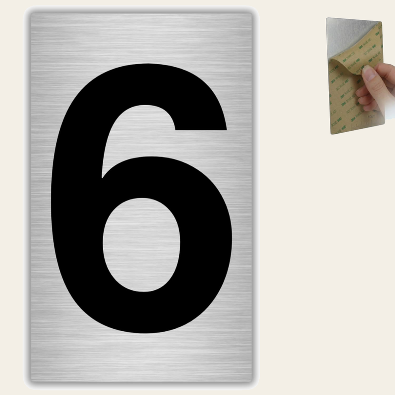 LEIASA | Hausnummer - 6x10 cm - Aluminium - Ziffernschild Eingangstür 