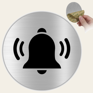LEIASA | Klingelschild - Ø 10 cm - Aluminium Silber - Türschild Klinge