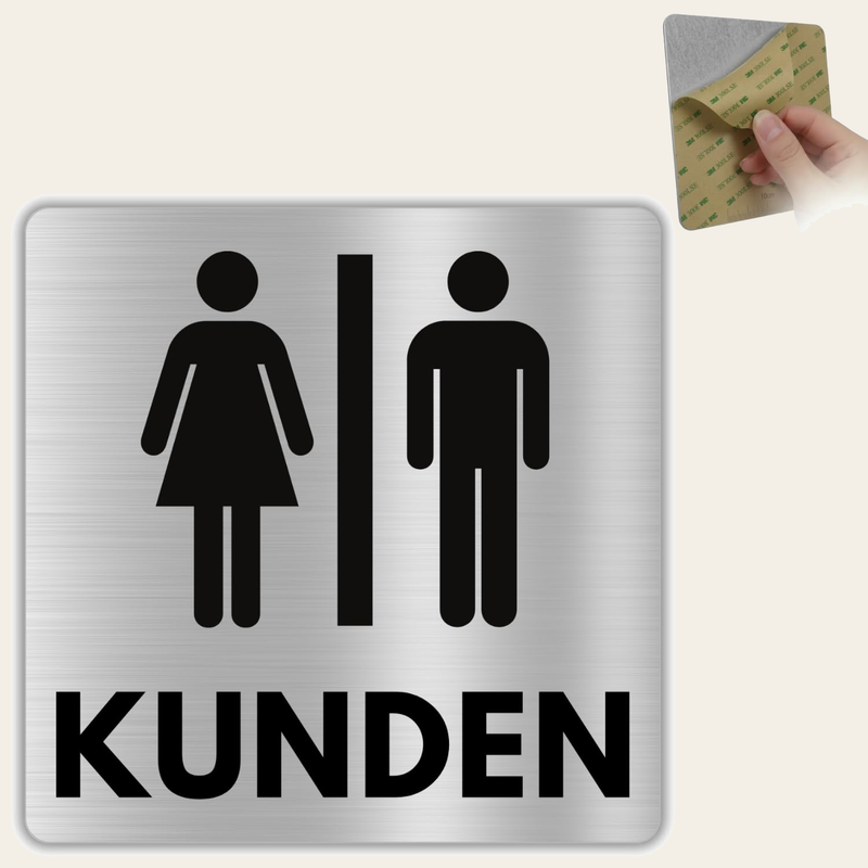 LEIASA | Schild WC für Kunden - 12x12 cm - Aluminium - Kundentoilette 