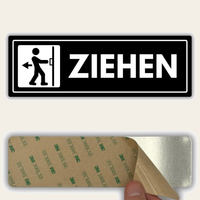 LEIASA | Türschild Ziehen - 7,5x23 cm - Acryl - Stärke 2 mm - Wetterfest - UV-Druck