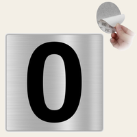 LEIASA | Hausnummer 0 - 10x10 cm - Aluminium - Stärke 0,8 mm - Wetterfest - UV-Druck
