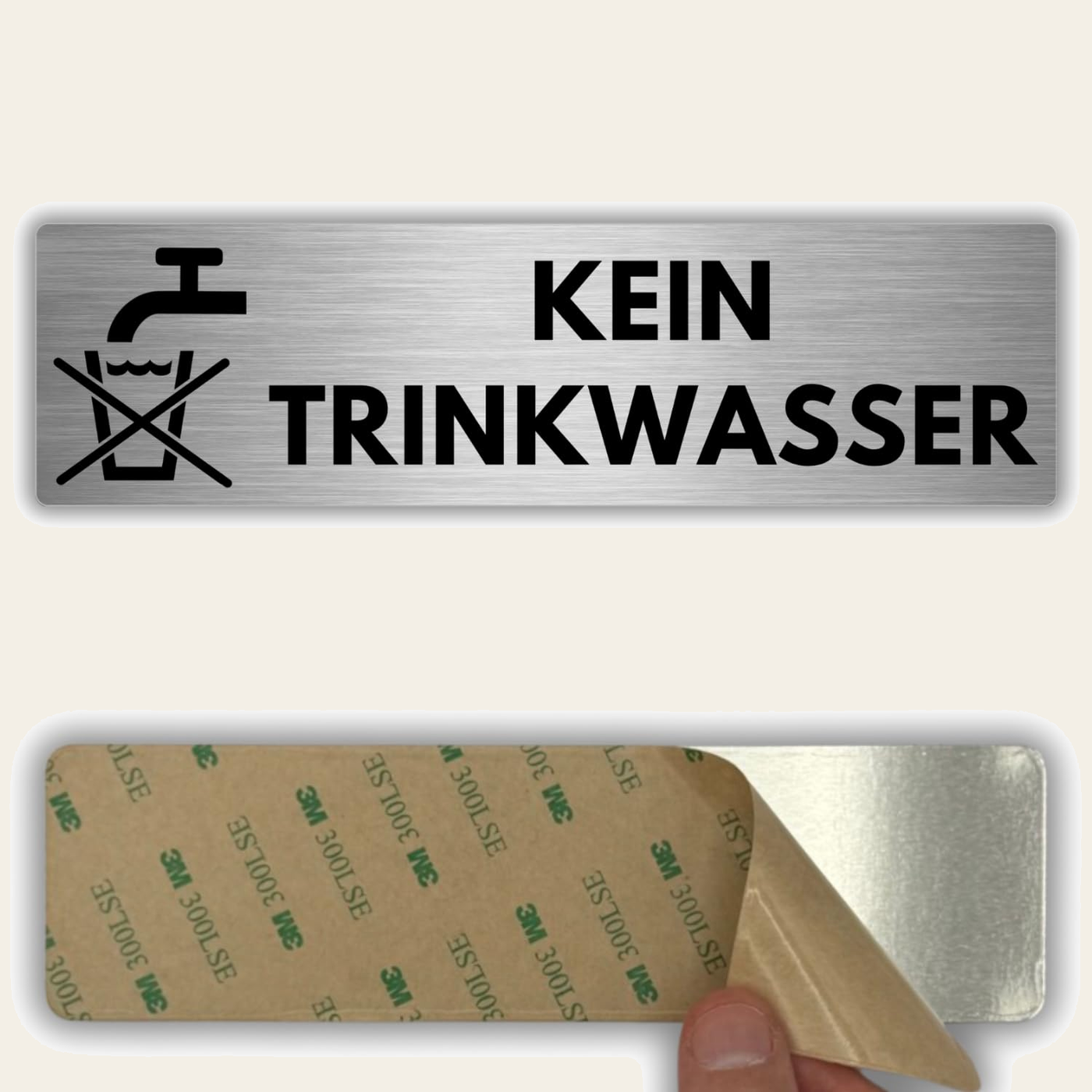 LEIASA | Schild Kein Trinkwasser - 5 x 18 cm - Stärke 0,8 mm - Alumini