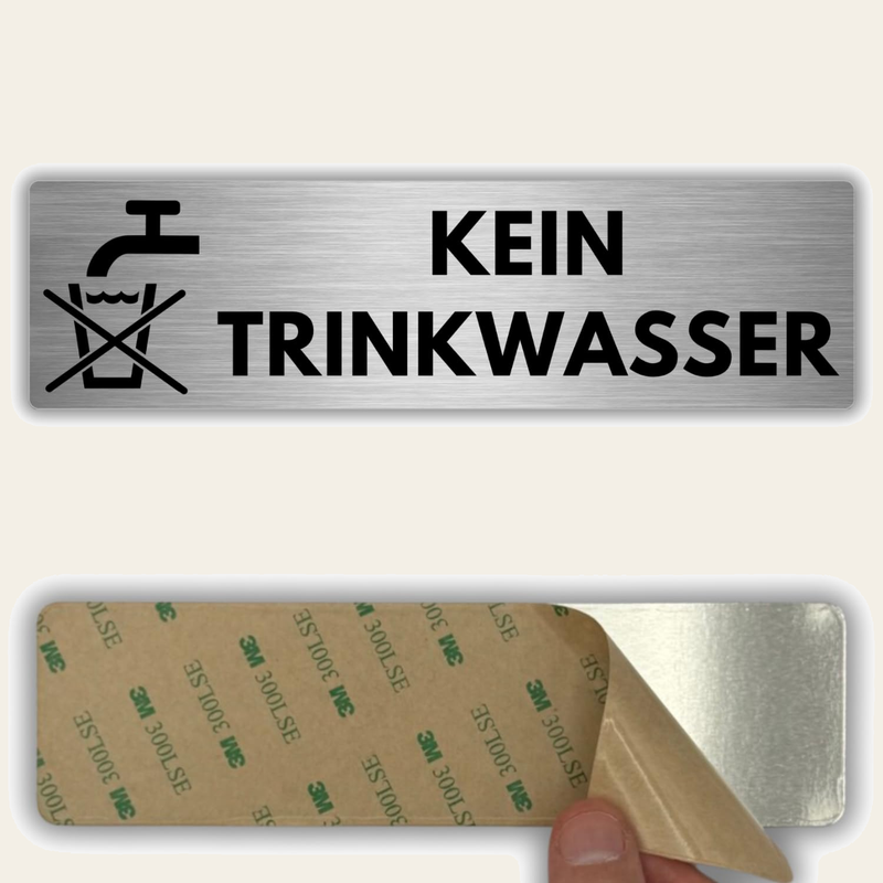LEIASA | Schild Kein Trinkwasser - 5 x 18 cm - Stärke 0,8 mm - Alumini