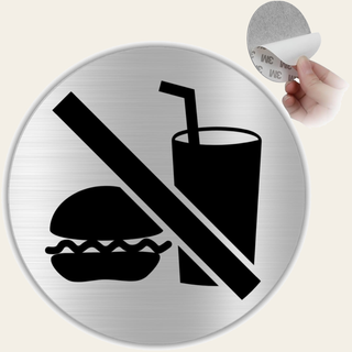 LEIASA | Selbstklebendes „Essen verboten“-Schild - Dicke 0,6 mm - Durc
