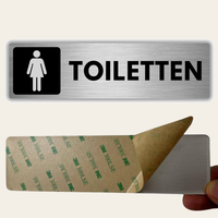 LEIASA | WC Schild Damen - 5x18 cm - Aluminium - Stärke 0,8 mm - Wetterfest - UV-Druck