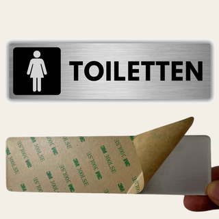 LEIASA | Selbstklebendes Schild Damen-WC - 5x18 cm - Dicke 0,8 mm - Al