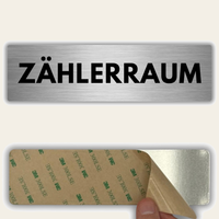 LEIASA | Türschild Zählerraum - 5x18 cm - Aluminium - Stärke 0,8 mm - Wetterfest - UV-Druck