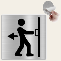 LEIASA | Türschild Ziehen - 10x10 cm - Aluminium - Stärke 0,8 mm - Wetterfest - UV-Druck