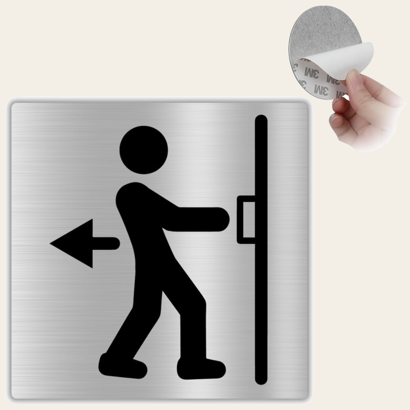 LEIASA | Schild Ziehen Tür - 10x10 cm - Aluminium - Hinweisschild - Tü