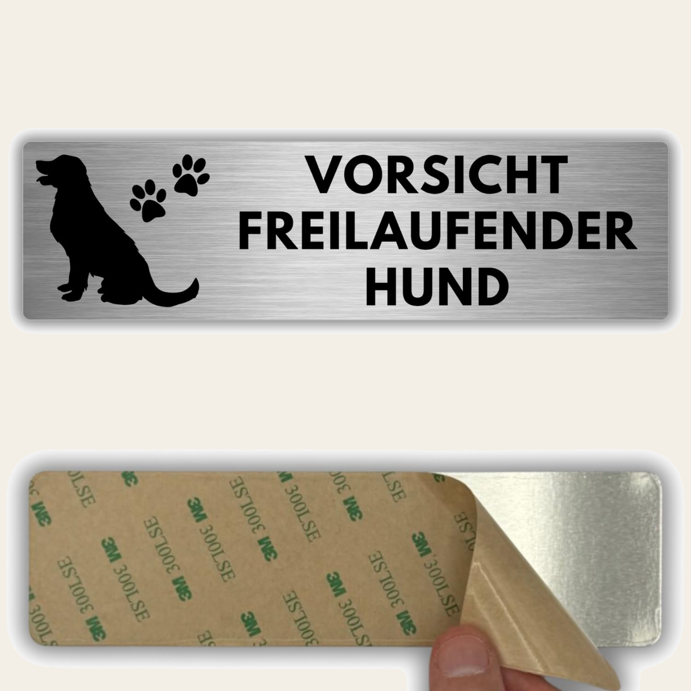 LEIASA | Schild Vorsicht Hund - 5 x 18 cm - Stärke 0,8 mm - Aluminium 