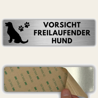 LEIASA | Schild Vorsicht Hund - 5x18 cm - Aluminium - Stärke 0,8 mm - Wetterfest - UV-Druck