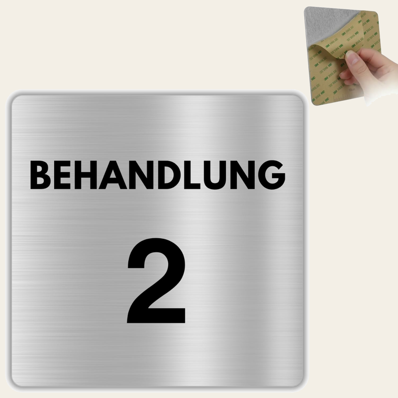 LEIASA | Schild Behandlung - 12x12 cm - Aluminium - Türschild Behandlu
