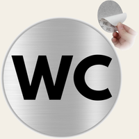 LEIASA | WC Schild Toilette - Ø 10 cm - Aluminium - Stärke 0,6 mm - Wetterfest - UV-Druck
