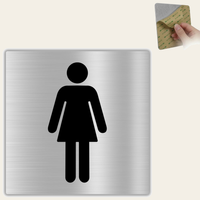 LEIASA | WC Schild Damen - 10x10 cm - Aluminium - Stärke 0,8 mm - Wetterfest - UV-Druck