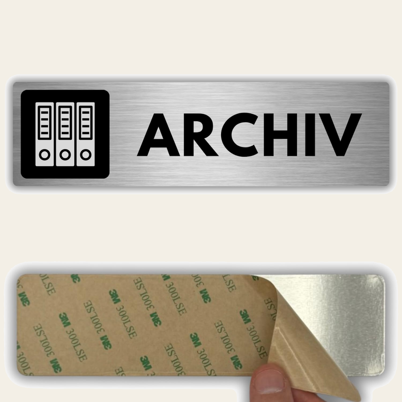 LEIASA | Schild Archiv - 5x18 cm - Aluminium - Aktenraum Schild - Türs