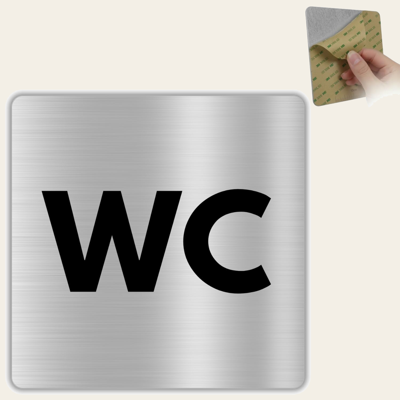 LEIASA | Schild WC - 12x12 cm - Aluminium - Toilette - Toilettenschild