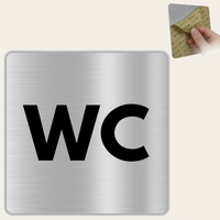 LEIASA | Schild WC - 12x12 cm - Aluminium - Stärke 0,8 mm - Wetterfest - UV-Druck