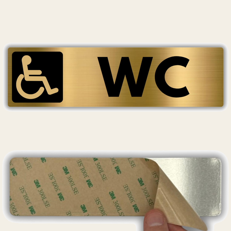 LEIASA | Schild Behinderten WC - 5x18 cm - Aluminium - Hinweisschild B